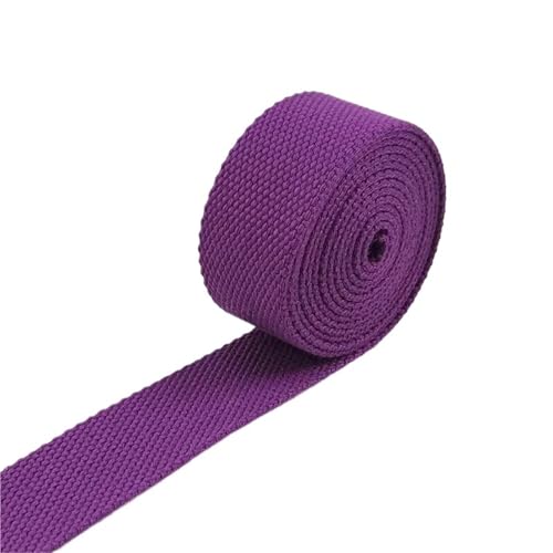 XPJYUA Schrägband Baumwolle 3 Meter 20–38 mm 2 mm Baumwoll-Gurtband, Rucksack-Gürtelband, Polyester-Band, Gurte, Gepäck, Schrägband, DIY-Zubehör(12DarkPurple,32mm) von XPJYUA