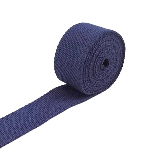 XPJYUA Schrägband Baumwolle 3 Meter 20–38 mm 2 mm Baumwoll-Gurtband, Rucksack-Gürtelband, Polyester-Band, Gurte, Gepäck, Schrägband, DIY-Zubehör(19DarkBlue,25mm) von XPJYUA