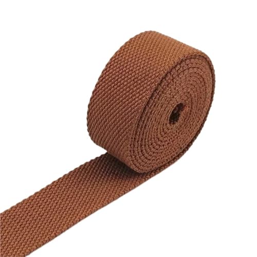 XPJYUA Schrägband Baumwolle 3 Meter 20–38 mm 2 mm Baumwoll-Gurtband, Rucksack-Gürtelband, Polyester-Band, Gurte, Gepäck, Schrägband, DIY-Zubehör(9Brown,20mm) von XPJYUA