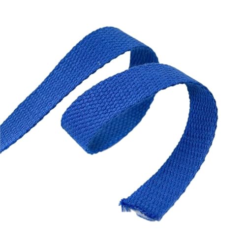 XPJYUA Schrägband Baumwolle 3 Meter 20–50 mm 1,3 mm Dickes Baumwollgewebe, Taschengurt, Kleidungsstück, Leinwand, Gurtband, Dekorationsband for Nähen(Blue,20mm) von XPJYUA