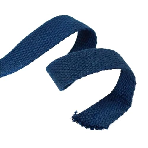 XPJYUA Schrägband Baumwolle 3 Meter 20–50 mm 1,3 mm Dickes Baumwollgewebe, Taschengurt, Kleidungsstück, Leinwand, Gurtband, Dekorationsband for Nähen(Dark Blue,38mm) von XPJYUA