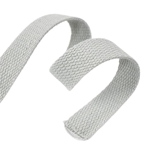 XPJYUA Schrägband Baumwolle 3 Meter 20–50 mm 1,3 mm Dickes Baumwollgewebe, Taschengurt, Kleidungsstück, Leinwand, Gurtband, Dekorationsband for Nähen(Gray,25mm) von XPJYUA