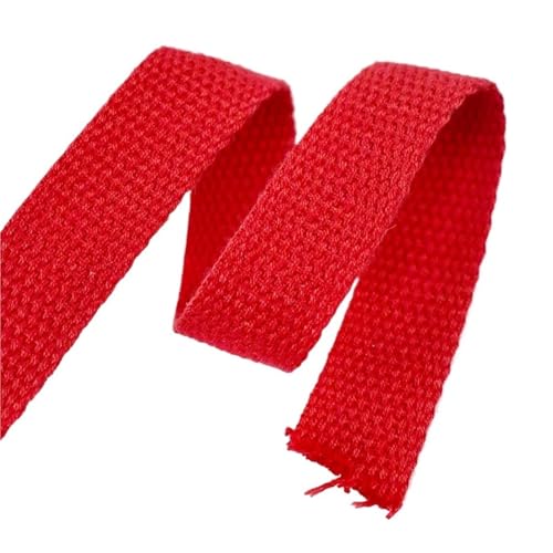 XPJYUA Schrägband Baumwolle 3 Meter 20–50 mm 1,3 mm Dickes Baumwollgewebe, Taschengurt, Kleidungsstück, Leinwand, Gurtband, Dekorationsband for Nähen(Red,32mm) von XPJYUA