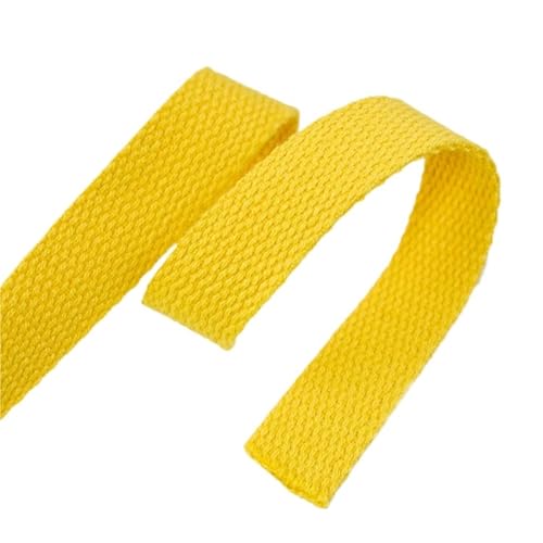 XPJYUA Schrägband Baumwolle 3 Meter 20–50 mm 1,3 mm Dickes Baumwollgewebe, Taschengurt, Kleidungsstück, Leinwand, Gurtband, Dekorationsband for Nähen(Yellow,32mm) von XPJYUA