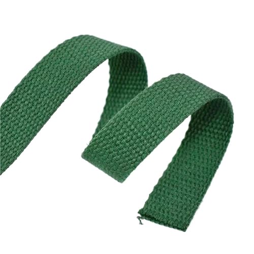 XPJYUA Schrägband Baumwolle 5 Meter 20–50 mm Baumwollgewebe, 1,5 mm dick, hochfest, Rucksackgurt, Etikettenband, Kleidung, Nähband, Schrägband(Green,38mm) von XPJYUA