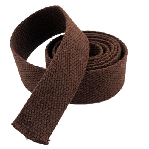 XPJYUA Schrägband Baumwolle 5 Meter 20 mm Canvas-Band, Gürteltasche, verdickendes Baumwollgurtband, Canvas-Gurtband, Rucksack-Umreifung, Nähen, Tasche, Gürtel, Zubehör(Brown) von XPJYUA