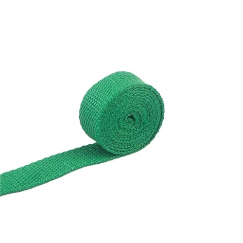 XPJYUA Schrägband Baumwolle 5 Meter 20 mm Canvas-Band, Gürteltasche, verdickendes Baumwollgurtband, Canvas-Gurtband, Rucksack-Umreifung, Nähen, Tasche, Gürtel, Zubehör(Green) von XPJYUA