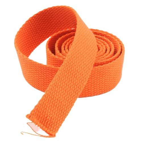 XPJYUA Schrägband Baumwolle 5 Meter 20 mm Canvas-Band, Gürteltasche, verdickendes Baumwollgurtband, Canvas-Gurtband, Rucksack-Umreifung, Nähen, Tasche, Gürtel, Zubehör(Orange) von XPJYUA