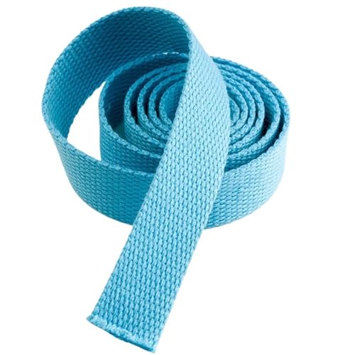 XPJYUA Schrägband Baumwolle 5 Meter 20 mm Canvas-Band, Gürteltasche, verdickendes Baumwollgurtband, Canvas-Gurtband, Rucksack-Umreifung, Nähen, Tasche, Gürtel, Zubehör(Sky Blue) von XPJYUA