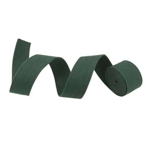 XPJYUA Schrägband Baumwolle 5 Meter 20 mm Canvas-Gurtband, Gürteltaschen-Gurtband, Baumwoll-Gurtband, Nylon-Gurtband, DIY-Rucksackgurt, Nähen, Tasche, Gürtel, Zubehör(Dark Green) von XPJYUA