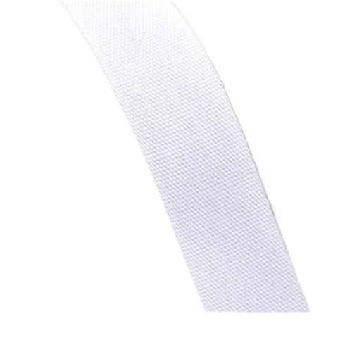 XPJYUA Schrägband Baumwolle 5 Yards schwarz-weißes, einfarbiges Twill-Baumwollbindeband, Gurtband, Besatz for Verpacken von Kleidungsstücken, Zubehör, handgefertigt, Heimwerken(Plain white000,30MM) von XPJYUA