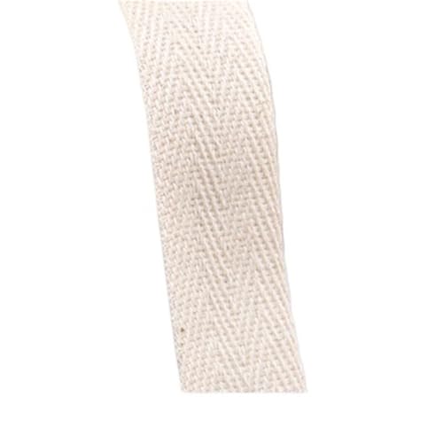 XPJYUA Schrägband Baumwolle 5 Yards schwarz-weißes, einfarbiges Twill-Baumwollbindeband, Gurtband, Besatz for Verpacken von Kleidungsstücken, Zubehör, handgefertigt, Heimwerken(Twill beige800,15MM) von XPJYUA