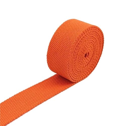 XPJYUA Schrägband Baumwolle 8 Meter 20–50 mm 2 mm Dicke Baumwoll-Gurtbänder, Canvas-Gurtbänder, Band for Nähen, Kleidung, Gürtel, DIY, Taschen, Riemen, Band, Zubehör(04Orange,50mm) von XPJYUA