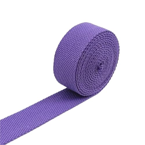 XPJYUA Schrägband Baumwolle 8 Meter 20–50 mm 2 mm Dicke Baumwoll-Gurtbänder, Canvas-Gurtbänder, Band for Nähen, Kleidung, Gürtel, DIY, Taschen, Riemen, Band, Zubehör(11LightPurple,25mm) von XPJYUA