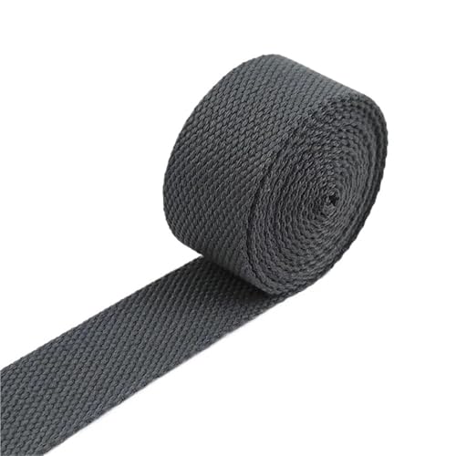 XPJYUA Schrägband Baumwolle 8 Meter 20–50 mm 2 mm Dicke Baumwoll-Gurtbänder, Canvas-Gurtbänder, Band for Nähen, Kleidung, Gürtel, DIY, Taschen, Riemen, Band, Zubehör(17Gray,38mm) von XPJYUA