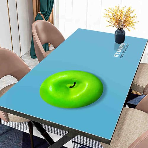 XQKXHZ Blaue PU Abwischbare Tischdecke für Rechtecktische,3D-Fruchtmuster Dekorative Tischdecken,Fleckenbeständiges Tischdecke Wasserdicht aus Leder für Esstisch,Buffet-Parteien und Camping,85x135cm von XQKXHZ