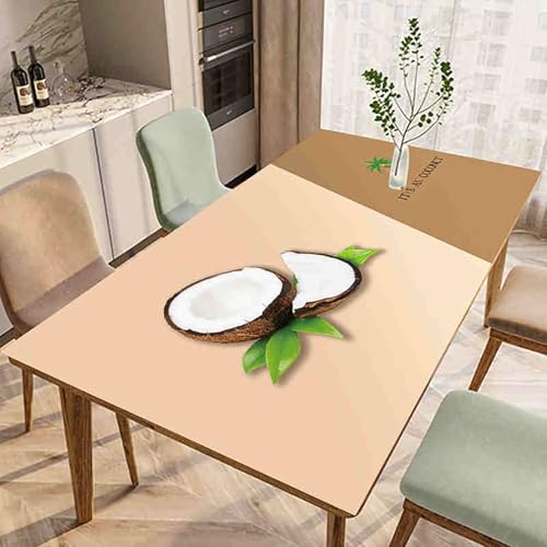 XQKXHZ Tischdecke Wasserdicht Rechteckige 3D Fruchtmuster Dekoration Party Tischdecke, Premium PU Leder Abwischbare Tischdecke Schutz, für Outdoor Küche Picknick Garten, Beige und Braun,30x40cm von XQKXHZ