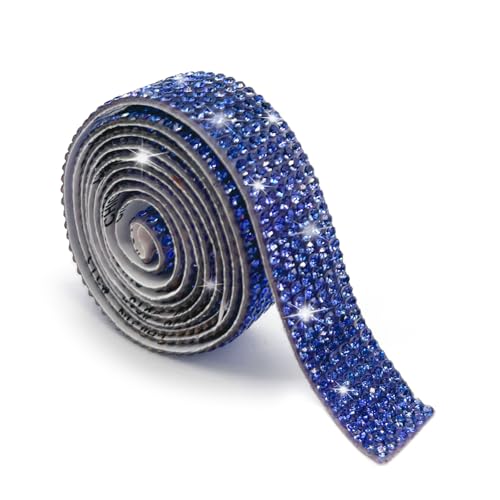 XQMMGO DIY Diamant Band, 91 CM Kristall Strass Diamant Band, Selbstklebendes Strassband, Diamant Band für Hochzeit Geburtstag Kunstwerke Dekoration (Navy blau) von XQMMGO