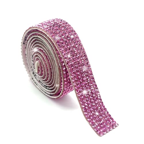 XQMMGO DIY Diamant Band, 91 CM Kristall Strass Diamant Band, Selbstklebendes Strassband, Diamant Band für Hochzeit Geburtstag Kunstwerke Dekoration (Rosa) von XQMMGO