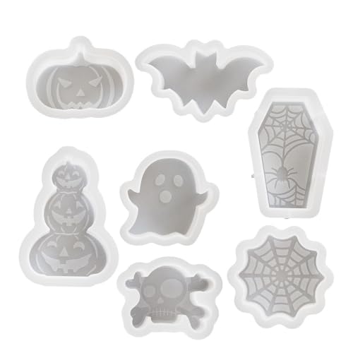 XQMMGO Silikonform Halloween, Gips Zum Gießen, Kerzen Silikonformen, Silicone Mold, Halloween Kerzenformen, Silikonform Für Kerzen, 3D Epoxidharz Silikonform (Haufenweise Kürbisse) von XQMMGO