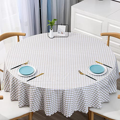 XQSSB Tisch Decke aus Premium Rechteckige Anti Heiß Tischabdeckung Gartentischdecke für Gastronomie Feste Party Hochzeiten Leichter Kaffee 200cm Runder Durchmesser von XQSSB