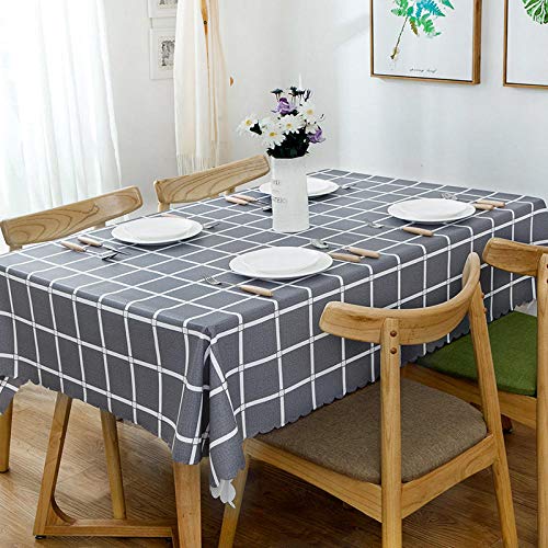 XQSSB Tisch Decke aus Premium Rechteckige Light Durable Tischabdeckung Gartentischdecke für Gastronomie Feste Party Hochzeiten Gray A 140 × 200cm von XQSSB