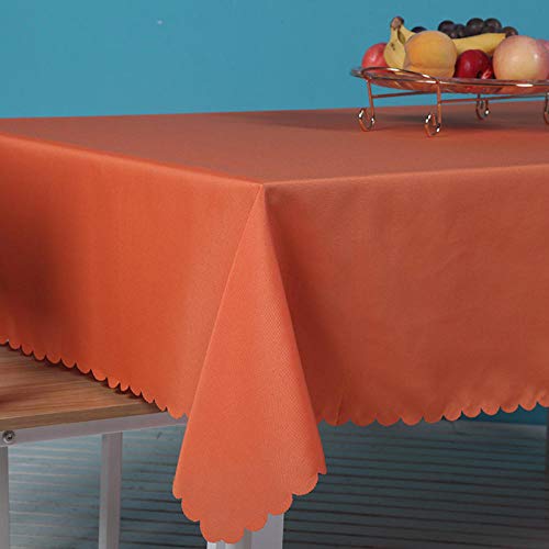 XQSSB Tischdecke Abwaschbar Tischdecke Abwischbar Keine Wiederverwendbaren Falten für Gastronomie Feste Party Hochzeiten Orange 140 × 220cm von XQSSB