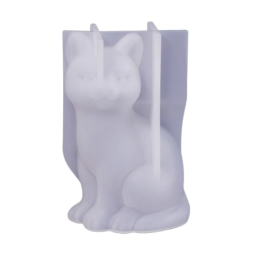 3D-Tier-Kerzenform, Katze, Hund, Kerzenform für Kerzen, Gips, Ornamente, Heimdekoration, Epoxidharz von XQZWYFCBJB