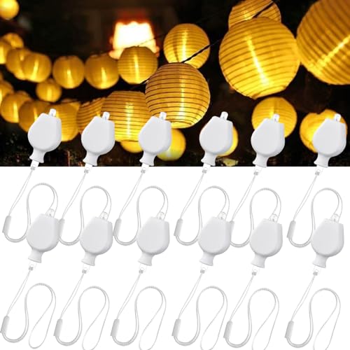 XRR LED Ballonlichter, 12 Stück LED Laternenlichter Lampions Licht Mini LED Lichter Luftballons Party Lichter Dekoration für Papierlaternen, Hochzeit, Halloween, Weihnachten, Party(Warmweiß) von XRR