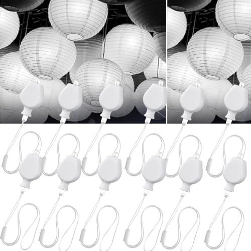 XRR LED Ballonlichter, 12 Stück LED Laternenlichter Lampions Licht Mini LED Lichter Luftballons Party Lichter Dekoration für Papierlaternen, Hochzeit, Halloween, Weihnachten, Party(kühles Weiß) von XRR