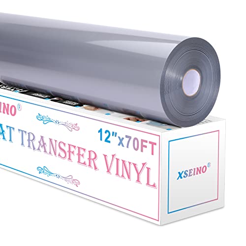 XSEINO Wärmetransfer-Vinylrolle, 30,5 x 20 m, HTV-Vinylrolle mit Teflon für Hemden, silberne Vinylrolle für Cricut und alle Maschinen von XSEINO