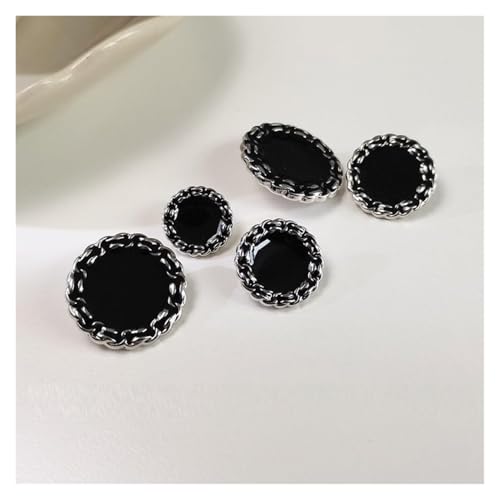 XSXSX Knöpfe, Druckknöpfe, 20 Stück runde Knöpfe mit Schaft, modische Knöpfe for Damen, Kleidung, Strickjacken, Mäntel, Bastelprojekte, weiß, 18 mm(Black,18mm) von XSXSX