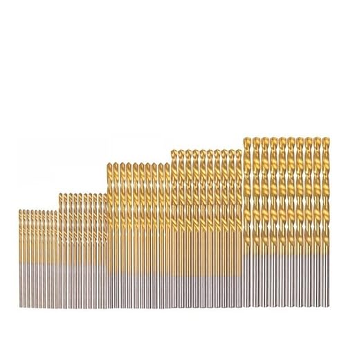 1-3 mm Hochgeschwindigkeitsstahl-Spiralbohrer-Edelstahl-Werkzeugsatz Die gesamten Grundmetall-Reibahlen-Werkzeuge for Schneiden, Bohren, Polieren(Gold 50PCS) von XTINKOPW