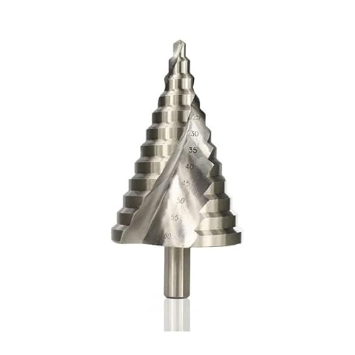 1 Stück 6-60 mm Step Drill Bit Spiralnut für Holz Metall Lochschneider HSS Rundschaft Step Cone Drill Bit von XTINKOPW