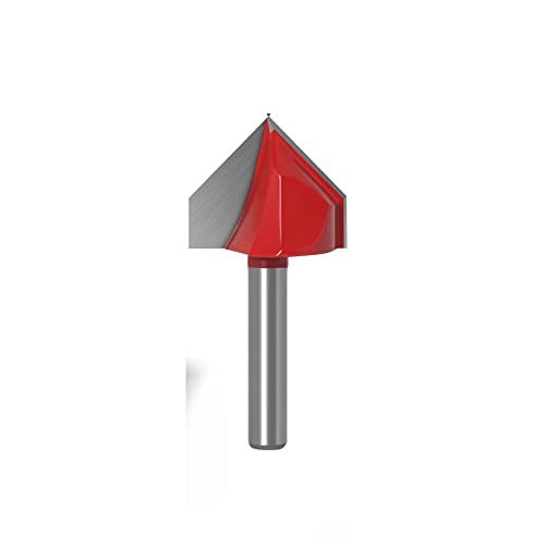 1 stück 1/2 "1/4" Welle Industrielle Grad Router Bits für Holz 90 Grad V Typ Stich Cutter Wolfram Holzbearbeitung Carving Werkzeug(6,35mm shank,6.35X25.4) von XTINKOPW