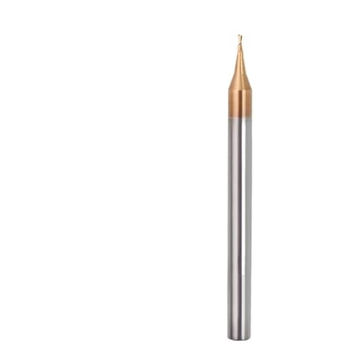 Hartmetall-Endfräser mit zwei Flöten, R0.1-R0.5, TiCNC-beschichtete Hartmetall-Fräser, CNC-Maschinenfräser (R0,1 x D 4 x 0,4 x 50 L, 5 Stück) von XTINKOPW