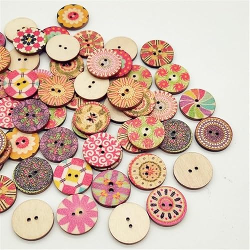 100 Stück Runde Holzknöpfe Buttons 15mm Nähen Kleidung Deko Basteln von XTRAFAST