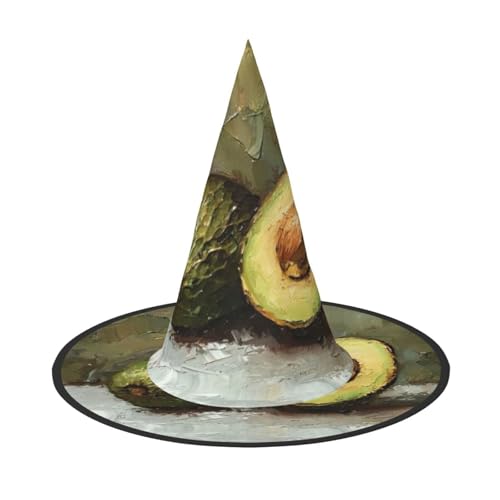 XTYGETY Avocado-Halloween-Hexenhüte, einzigartig, tragbar, Party-Kopfschmuck, Hexendekoration, festliche Kopfbedeckung von XTYGETY