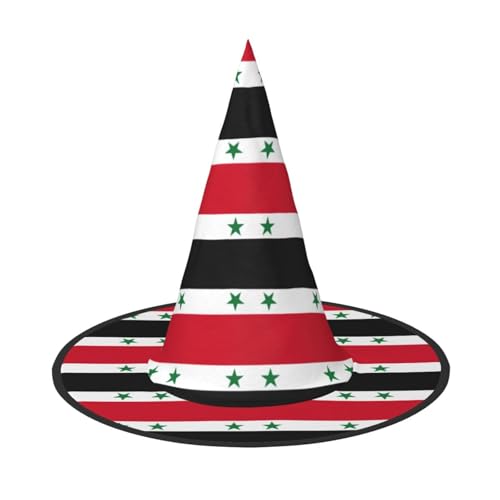 XTYGETY Flagge der Syrischen Arabischen Republik Halloween Hexenhüte Einzigartig Tragbar Party Kopfschmuck Hexe Dekor Festliche Kopfbedeckung von XTYGETY