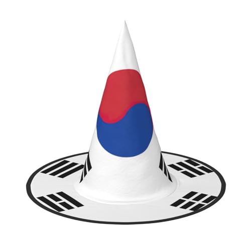 XTYGETY Hexenhüte mit Flagge der Republik Korea, einzigartig, tragbar, Party-Kopfschmuck, Hexendekoration, festliche Kopfbedeckung von XTYGETY