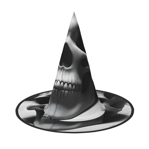 XTYGETY Schwarze und weiße Totenköpfe, Halloween-Hexenhüte, einzigartig, tragbar, Party-Kopfschmuck, Hexendekoration, festliche Kopfbedeckung von XTYGETY