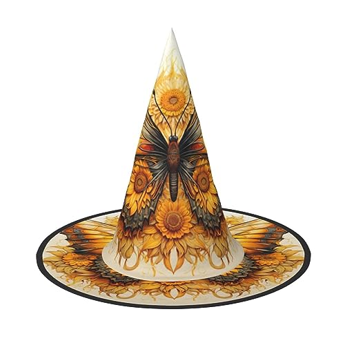 XTYGETY Sonnenblume Schmetterling Halloween Hexenhüte Einzigartig Tragbar Party Kopfschmuck Hexe Dekor Festliche Kopfbedeckung von XTYGETY