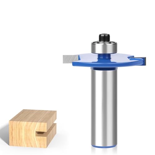 1 Stück Biscuit Jointer Router Bit, 6mm 6,35mm 12mm 12,7mm Schaft T-Slot Fräser mit Lager Slot Cutter Router Bit Holzbearbeitungswerkzeug(12mmx4mm) von XUANSHIYA