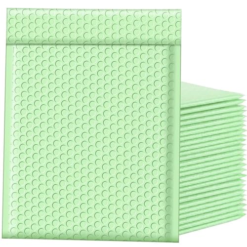 Luftpolstertaschen 100 Pcs Bubble Mailers Padded Envelopes Self Seal Mailing Envelopes Mailers Shipping Envelopes Packaging for Business Selbstklebende Gepolsterte Versandtaschen(Mint Green,13*18cm) von XUCZHAI