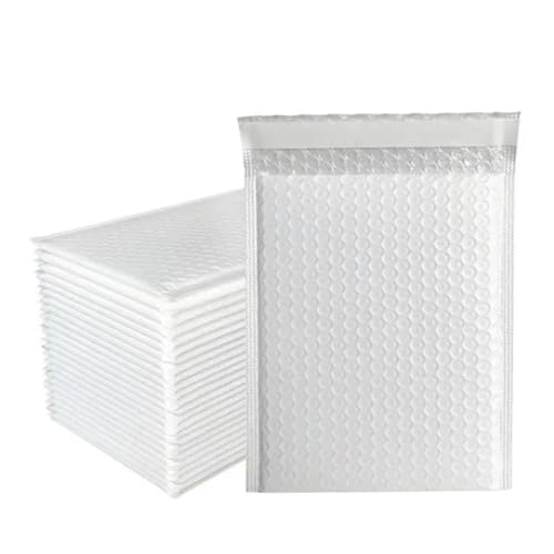 Luftpolstertaschen 100 Pcs Bubble Mailers Padded Envelopes Self Seal Mailing Envelopes Mailers Shipping Envelopes Packaging for Business Selbstklebende Gepolsterte Versandtaschen(White,13*15cm) von XUCZHAI