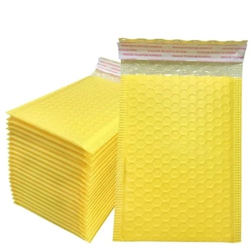 Luftpolstertaschen 100 Pcs Bubble Mailers Padded Envelopes Self Seal Mailing Envelopes Mailers Shipping Envelopes Packaging for Business Selbstklebende Gepolsterte Versandtaschen(Yellow,11*15cm) von XUCZHAI