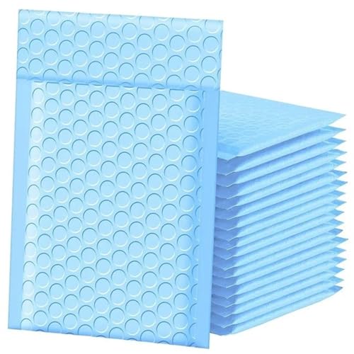 Luftpolstertaschen 100 Pcs Bubble Mailers Padded Envelopes Self Seal Mailing Envelopes Mailers Shipping Envelopes Packaging for Small Business Selbstklebende Gepolsterte Versandtaschen(Blue,13*18cm) von XUCZHAI