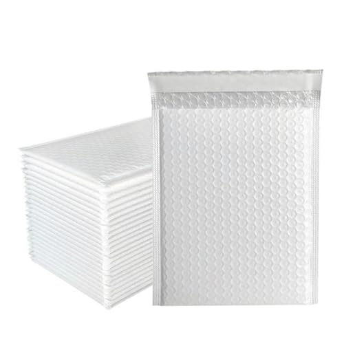 Luftpolstertaschen 100 Pcs Bubble Packaging Envelope Mailing Envelopes Mailer Poly Envelope for Shipping Self Seal Bubble Bag Padding Selbstklebende Gepolsterte Versandtaschen(White,13*15cm) von XUCZHAI