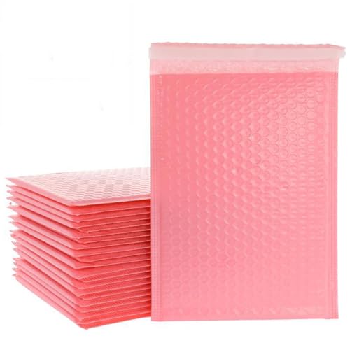 Luftpolstertaschen 30 Pack Bubble Envelope Bag Self-Sealing Postman Padded Shipping Envelope with Bubble Mailer Shipping Gift Bag Selbstklebende Gepolsterte Versandtaschen(Pink,10pcs-(13x15cm)) von XUCZHAI