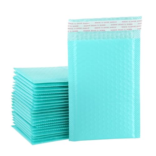 Luftpolstertaschen 50Pcs Bubble Mailers Padded Envelopes Bulk Bubble Lined Wrap Polymailer Bags for Shipping Packaging Maile Self Seal Selbstklebende Gepolsterte Versandtaschen(Blue-50pcs,15*18cm) von XUCZHAI